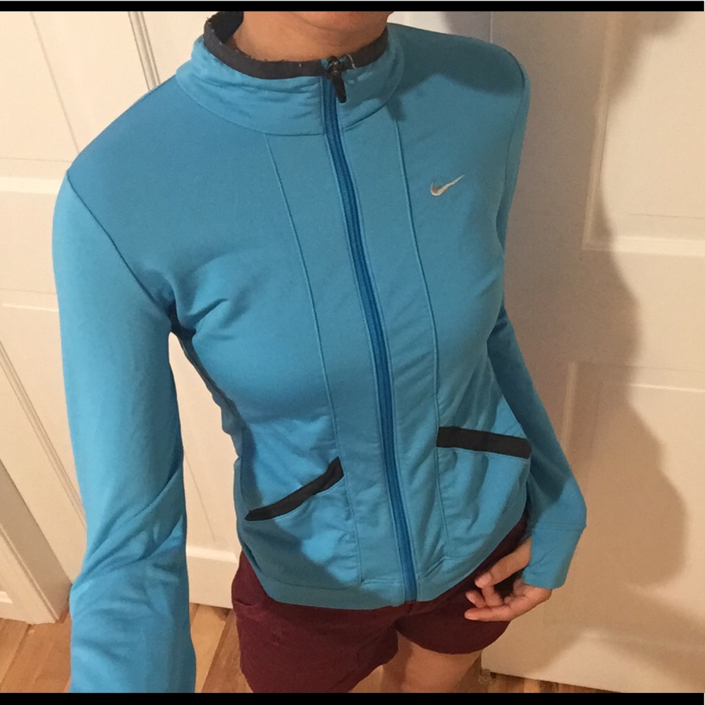 Blue nike running jacket